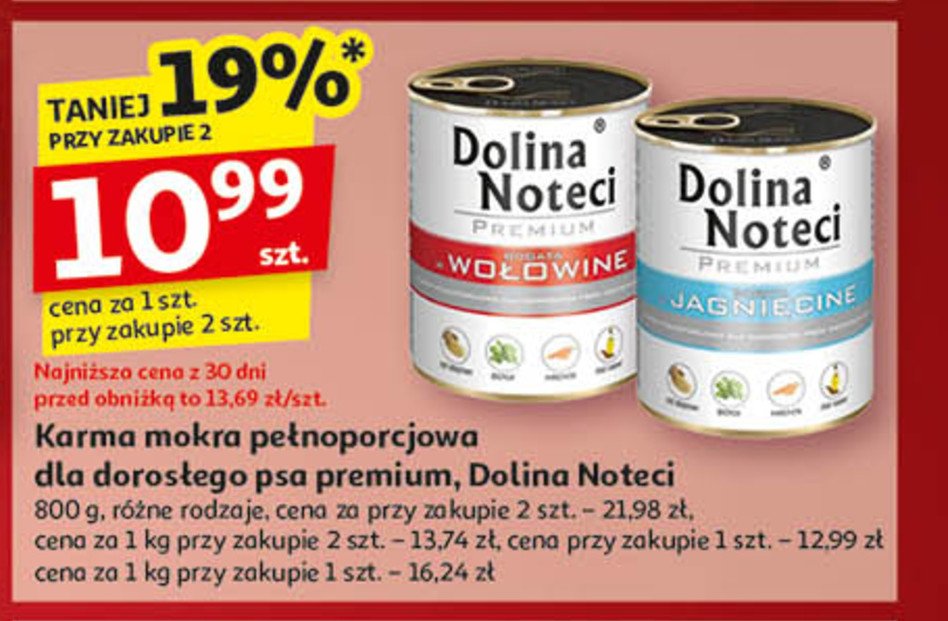 Karma dla dorosłych psów bogata w wołowinę DOLINA NOTECI PREMIUM promocja w Auchan