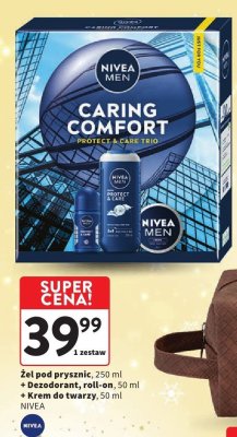 Zestaw: żel pod prysznic + dezodorant roll-on + krem do twarzy Nivea promocja w Intermarche