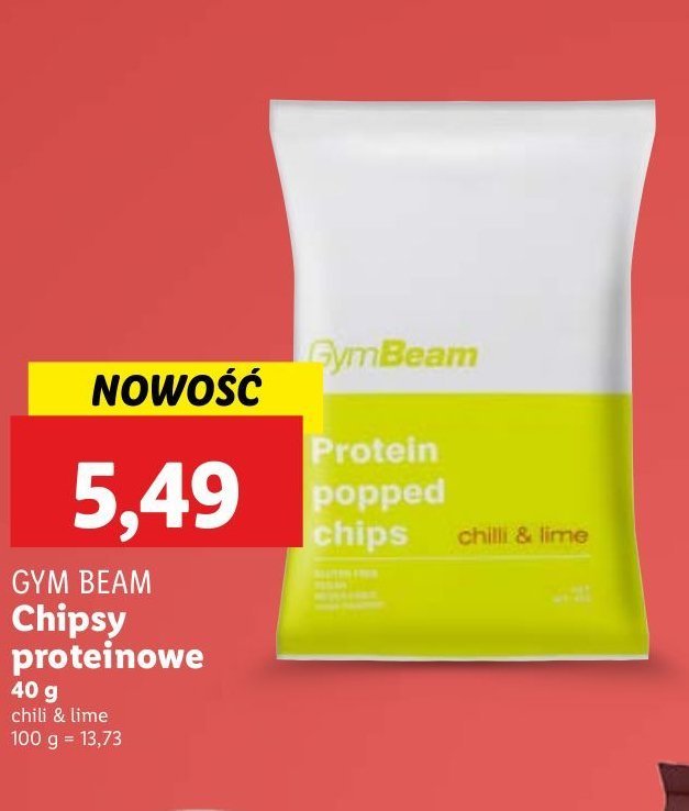 Chipsy proteinowe chili & lime Gymbeam promocja w Lidl