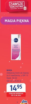 Krem odżywczy NIVEA do twarzy 24 h nawilżenie, z SPF 15 promocja w Drogerie DM