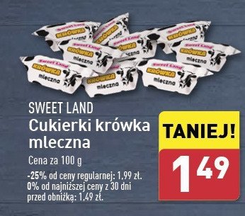 Cukierki krówki mleczne Sweetland promocja w Aldi