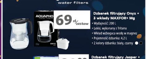 Dzbanek onyx 4.2 l + 3 wkłady b25 maxfor mg Aquaphor promocja