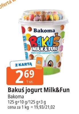 Bakuś jogurt Milk&Fun promocja w Leclerc