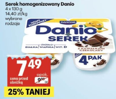 Serek homogenizowany Danio promocja w Delikatesy Centrum