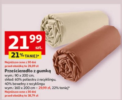 Prześcieradło z gumką promocja w Auchan