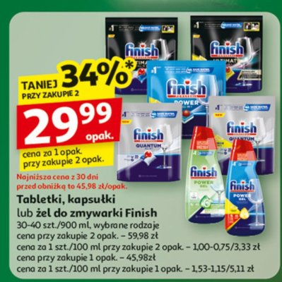 Tabletki, kapsułki lub żel do zmywarki Finish promocja w Auchan