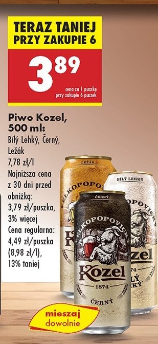 Piwo Kozel Cerny promocja w Biedronka