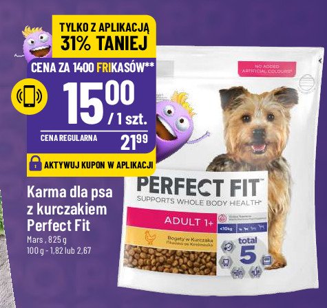 Karma dla psa adult 1+ Perfect fit promocja