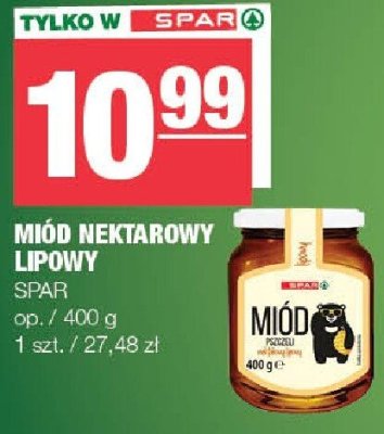 Miód nektarowy lipowy SPAR promocja w SPAR