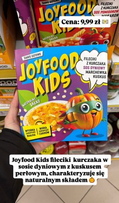 Fileciki z kurczaka Joyfood Kids sos dyniowy marchewka kuskus promocja w Dino