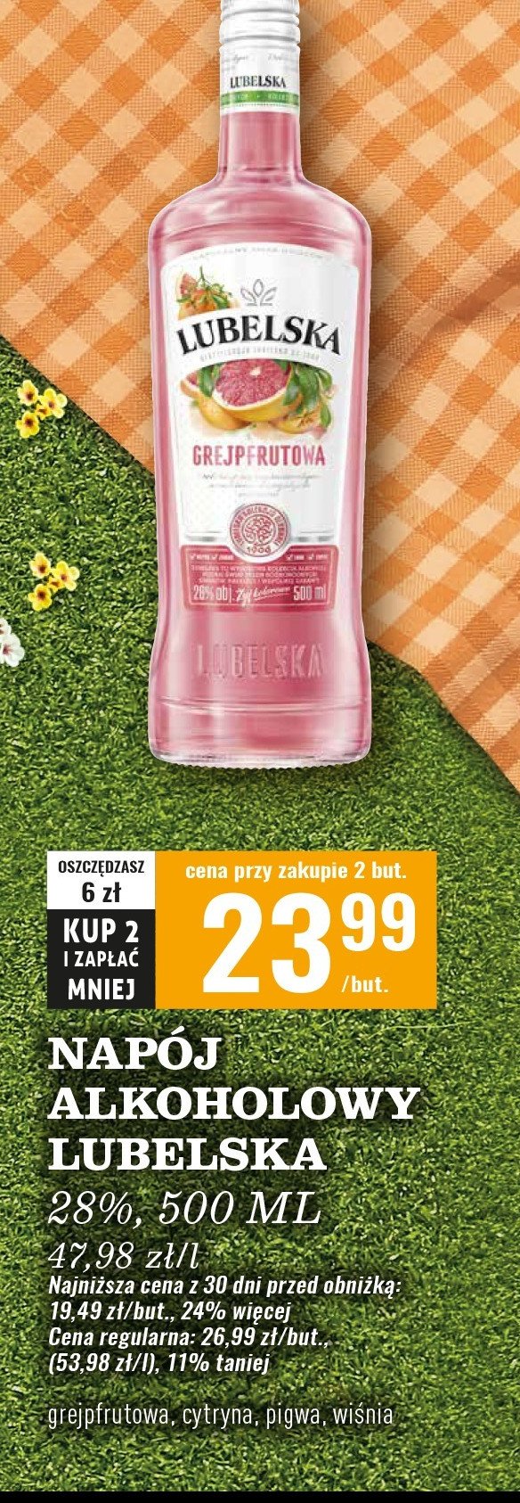Wódka Lubelska grejpfrutowa promocja w Biedronka