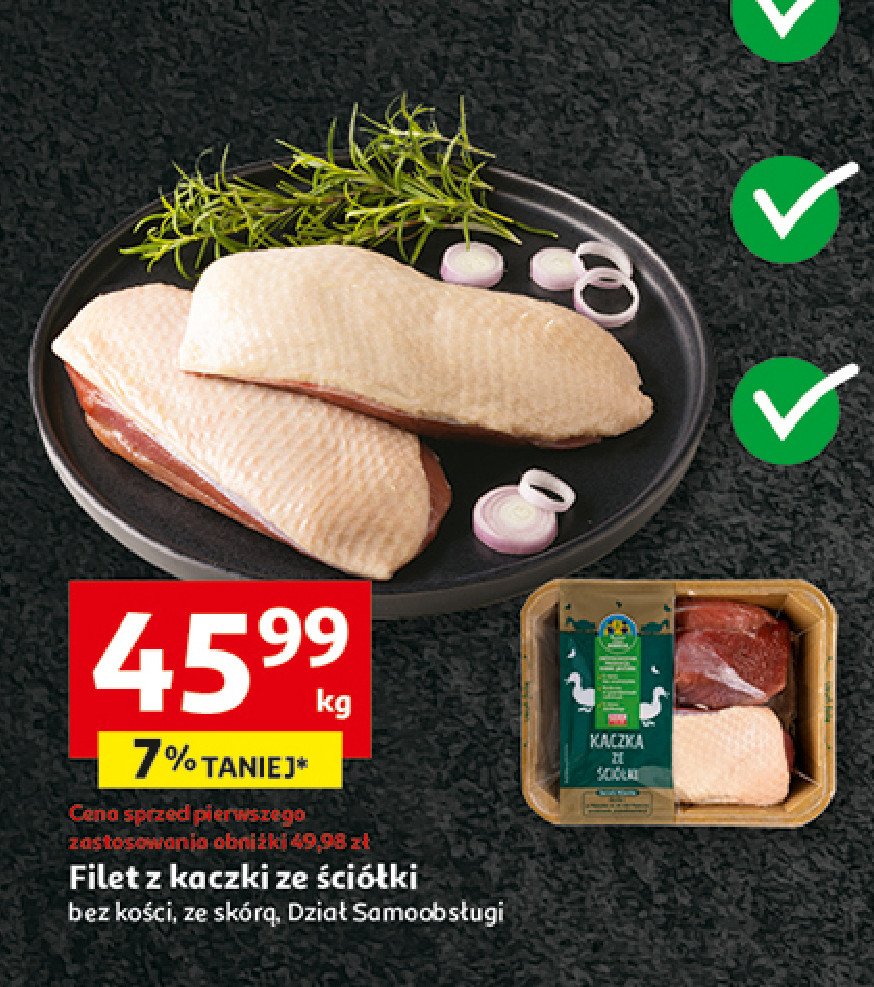 Filet z kaczki ze ściólki bez kości ze skórą Auchan pewni dobrego promocja