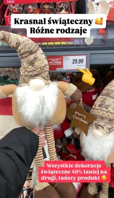 Dekoracja świąteczna Krasnal promocja w Lidl