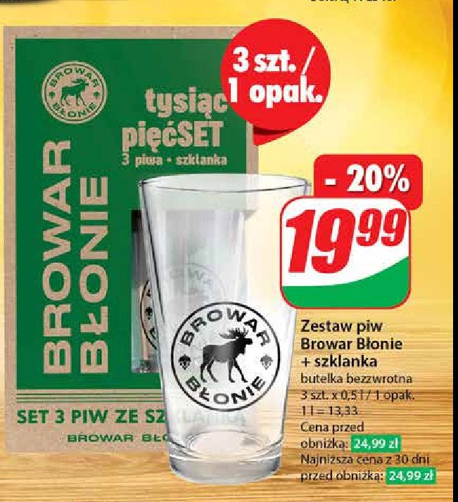 Piwo Błonie tysiąc pięćset promocja