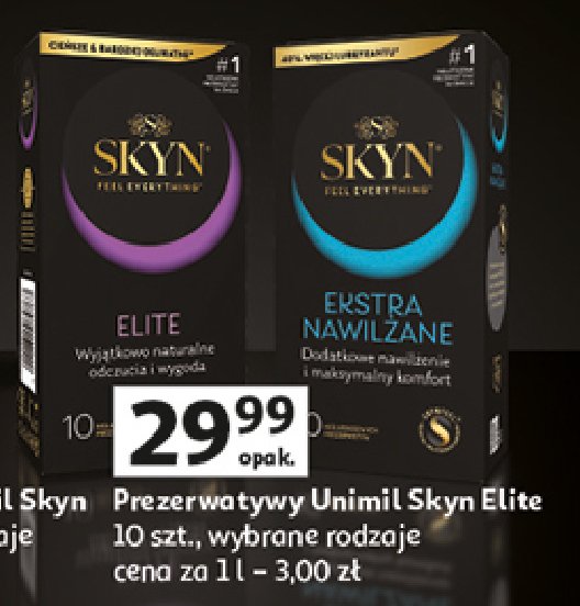 Prezerwatywy elite Unimil skyn promocja w Auchan