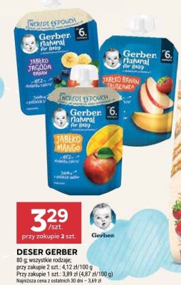 Deser Gerber Natural For Baby Jabłko Jagoda Banan promocja w Stokrotka