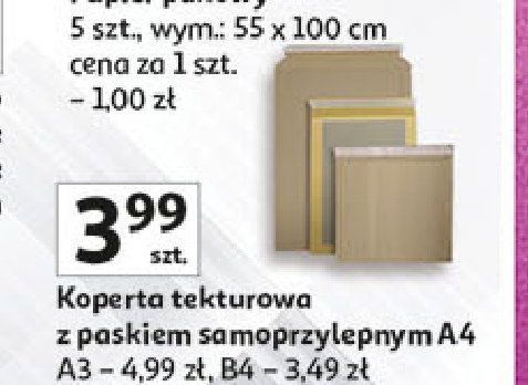 Koperta tekturowa z paskiem a3 promocja w Auchan