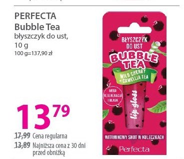 Błyszczyk do ust wiśniowy Perfecta bubble tea promocja w Hebe