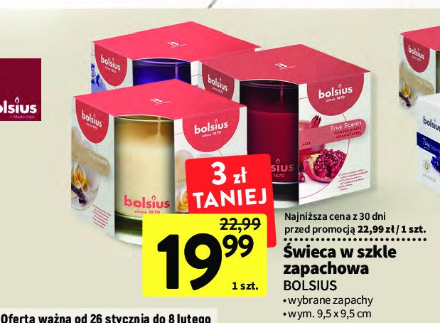 艢wieca w szkle 95/95 lawenda Bolsius true scents promocja