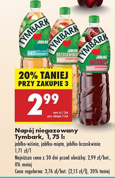 Napój jabłko-mięta Tymbark promocja w Biedronka