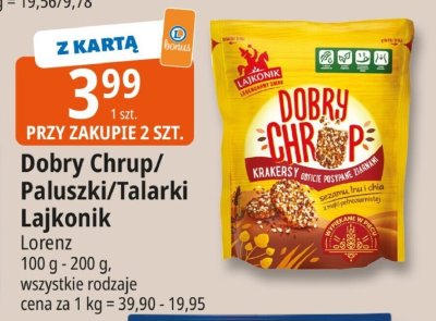 Dobry chrup/paluszki/talarki Lajkonik Lorenz promocja w Leclerc