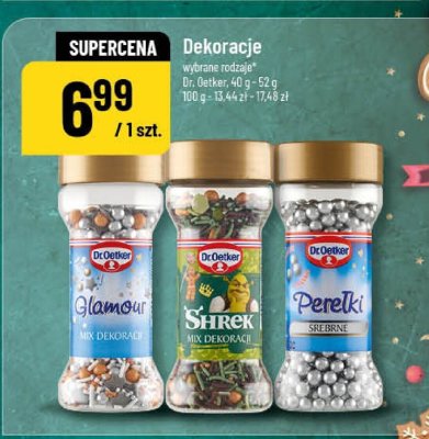 Dekoracje Dr. Oetker Glamour/Shrek/Perełki promocja w POLOmarket