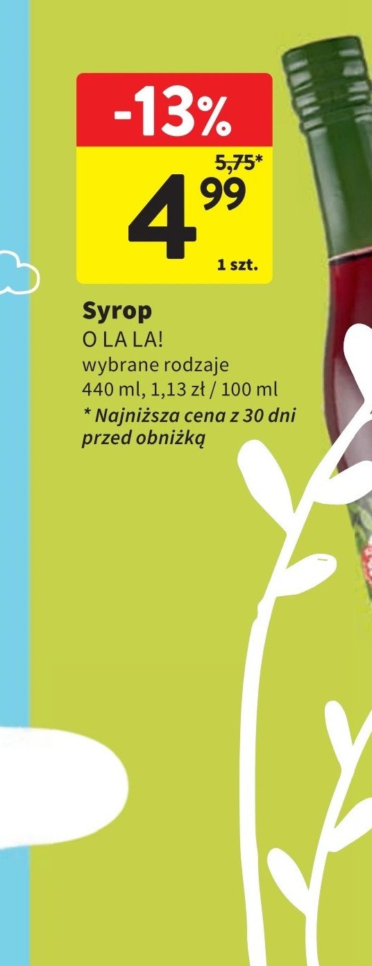 Syrop malina O la la! promocja w Intermarche