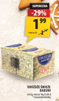 Drożdże świeże Babuni promocja w Arhelan