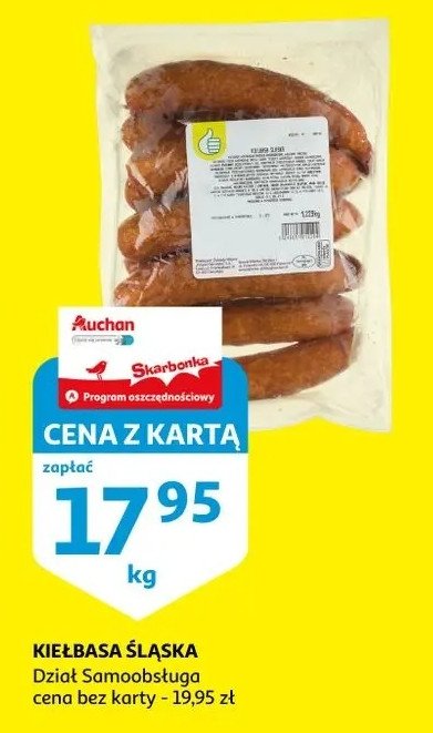 Kiełbasa śląska Podniesiony kciuk promocja