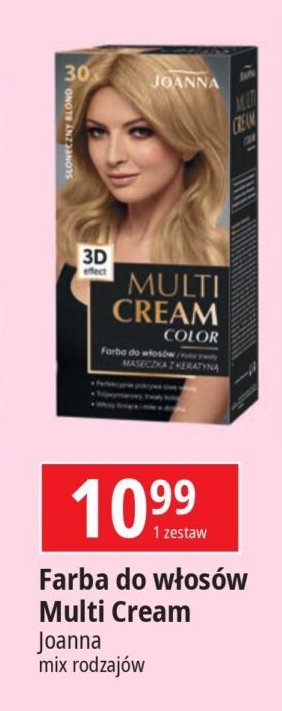 Farba do włosów 30 karmelowy blond Joanna multi cream color promocja