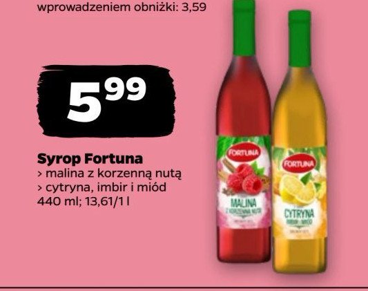 Syrop malina korzenna Fortuna promocja