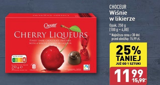 Wiśnie w likierze Choceur promocja w Aldi