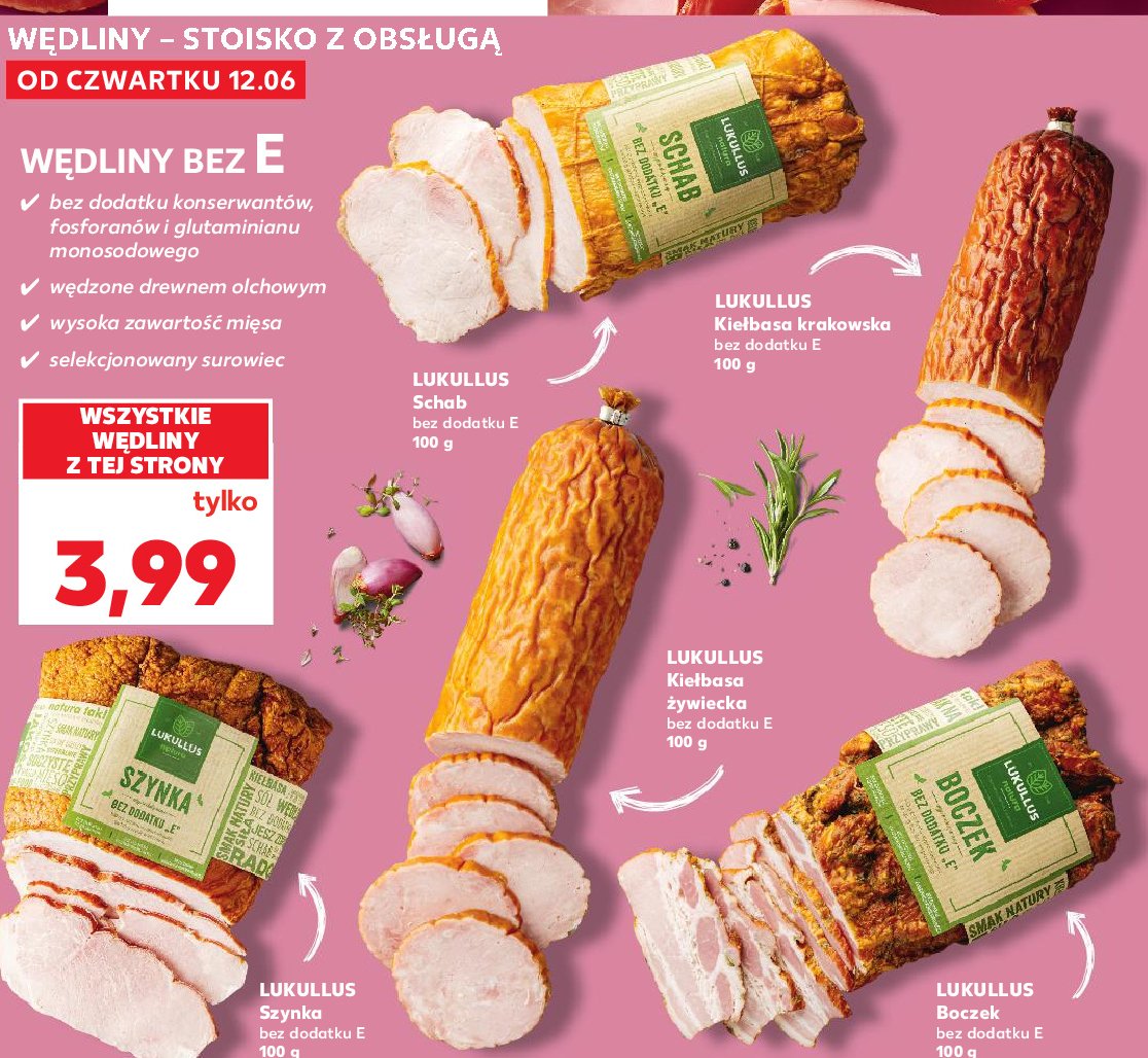 Kiełbasa krakowska bez e Lukullus promocja w Kaufland