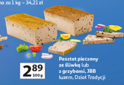 Pasztet pieczony ze śliwką i z grzybami JBB luzem promocja w Auchan