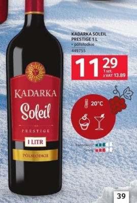 Wino Kadarka Soleil Prestige 1 l promocja w Selgros
