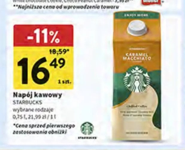 Napój mleczny caramel macchiato Starbucks promocja