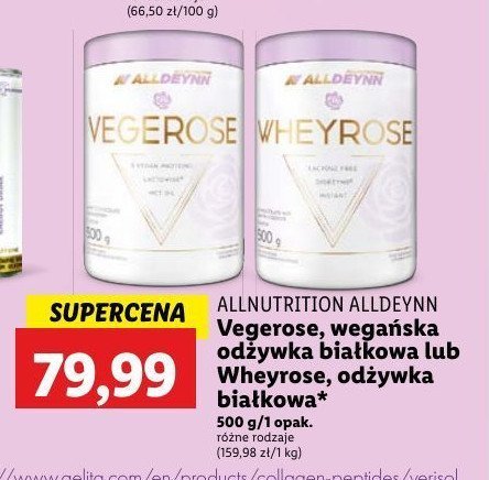 Odżywka białkowa wheyrose Alldeynn promocja