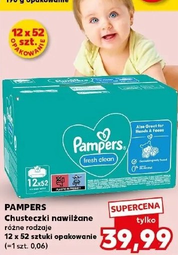 Chusteczki nawilżane Pampers fresh clean promocja