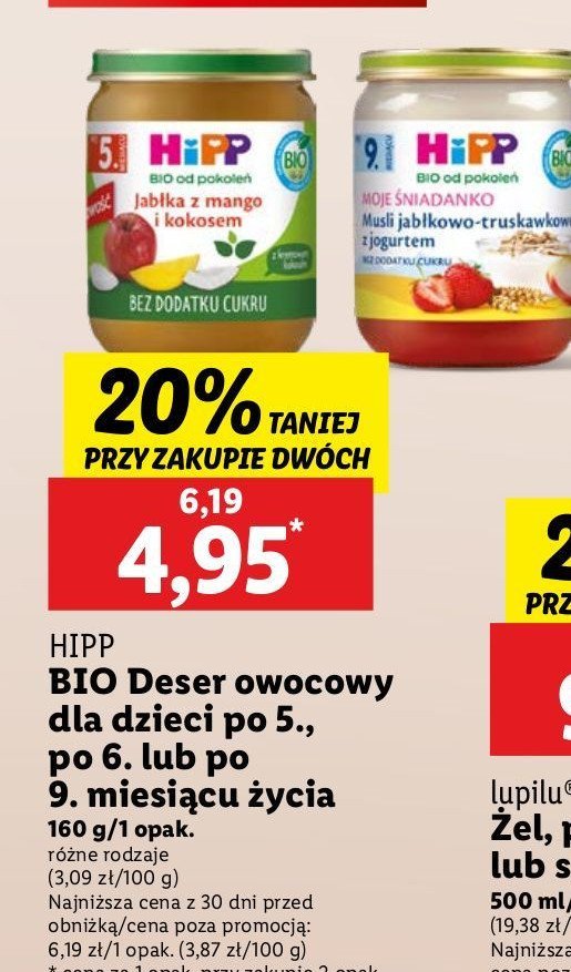 Deser jabłka z mango i kokosem Hipp promocja