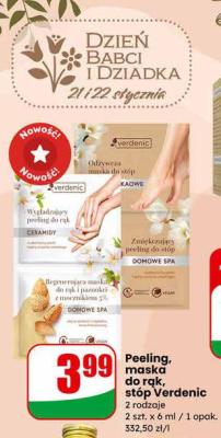 Peeling, maska do rąk, stóp Verdenic promocja w Dino