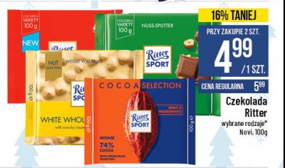 Czekolada peru 74% Ritter sport cocoa selection promocja