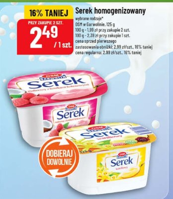 Serek homogenizowany OSM w Garwolinie, wybrane rodzaje promocja w POLOmarket