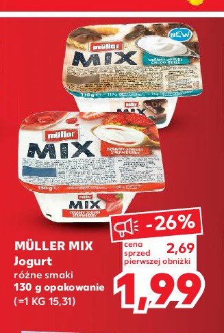 Jogurt mascaropne z truskawkami Muller mix promocja