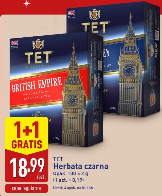 Herbata czarna TET różne rodzaje promocja w Aldi