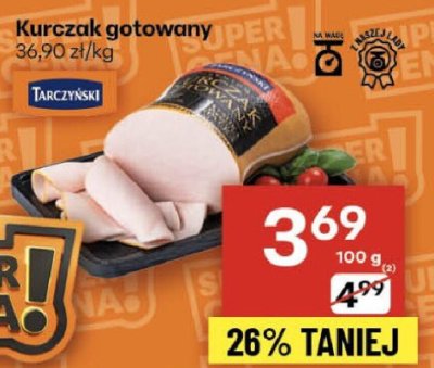 Kurczak gotowany 36,90 zł/kg promocja w Delikatesy Centrum