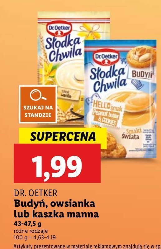 Budyń waniliowy Dr. oetker słodka chwila promocja