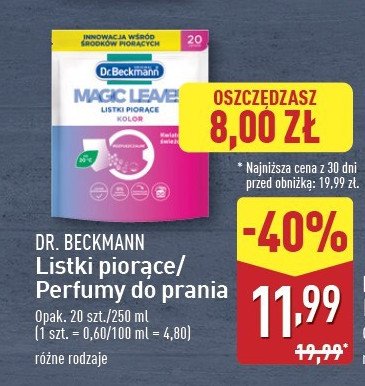 Listki piorące kolor fresh blossom Dr. beckmann promocja w Aldi