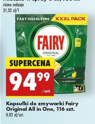 Tabletki do zmywarki lemon Fairy all in 1 promocja