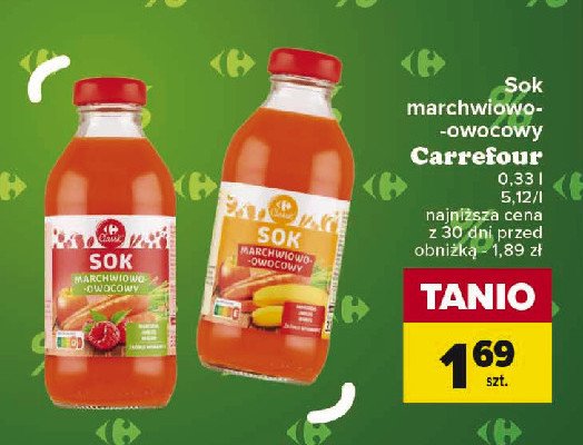 Sok marchew-jabłko-banan Carrefour classic promocja