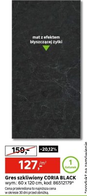 Gres szkliwiony CORIA BLACK promocja w Leroy Merlin